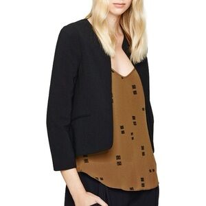 Aritzia Wilfred Exquis Black Women's Cropped Crepe Blazer Jacket 6